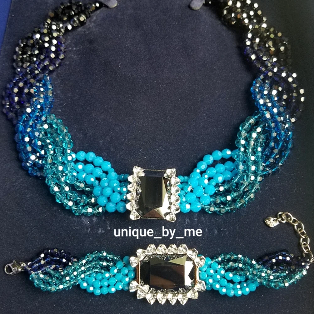 AUTHENTIC Swarovski Player Necklace & Bracelet SET RARE